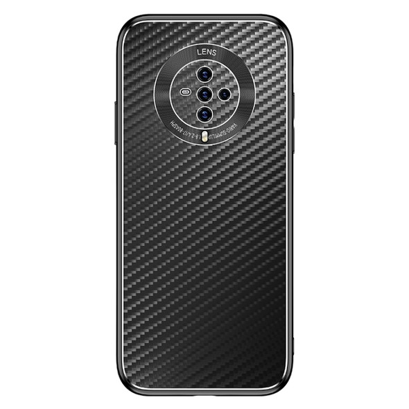 For vivo S6 Metal Frame Carbon Fiber Phone Case(Black)