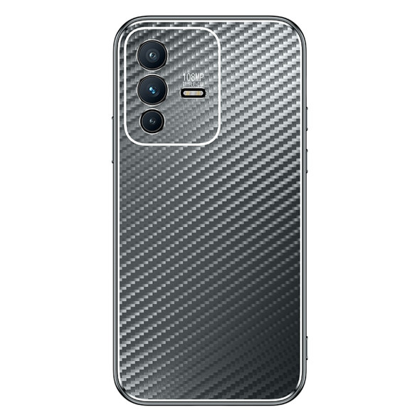 For vivo S12 Pro Metal Frame Carbon Fiber Phone Case(Grey)