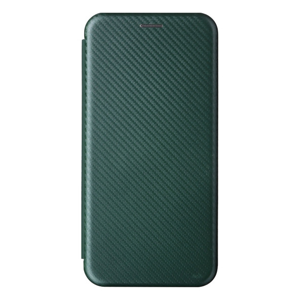 For Motorola Edge X30 Carbon Fiber Texture Magnetic Horizontal Flip PU Phone Case(Green)