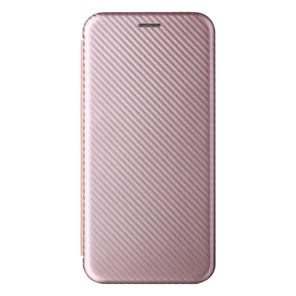 For Motorola Edge X30 Carbon Fiber Texture Magnetic Horizontal Flip PU Phone Case(Pink)