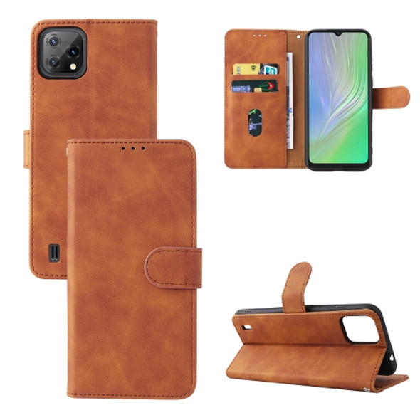 For Blackview A55 Skin Feel Magnetic Buckle Leather Phone Case(Brown)