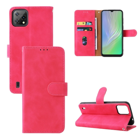 For Blackview A55 Skin Feel Magnetic Buckle Leather Phone Case(Rose Red)