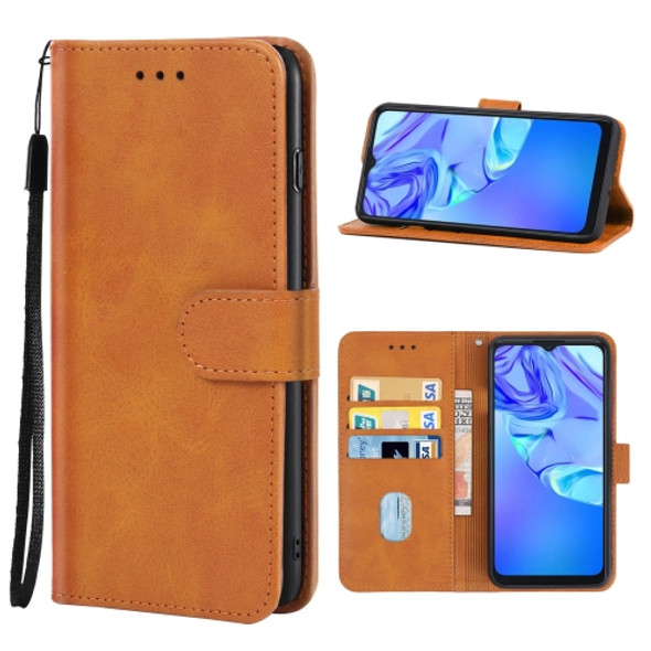 Leather Phone Case For TCL 305(Brown)