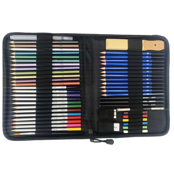 51 PCS / Set YOVER Sketch Pencil Set Water Soluble Color Lead Art Painting Kit(Black)