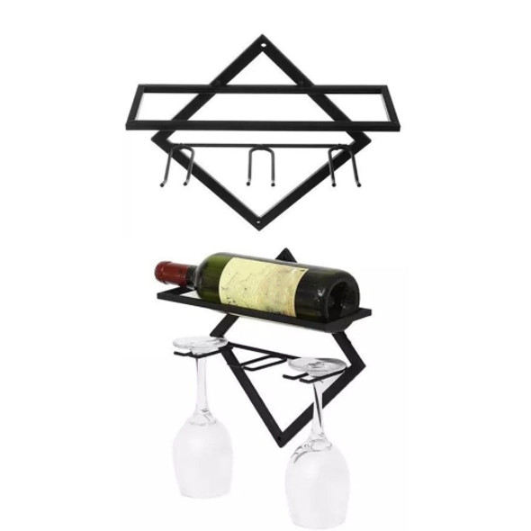 Wall Mounted Wine Rack Kitchen Dining Room Hanging Wine Glass Wine Bottle Rack( Hanging Cup)