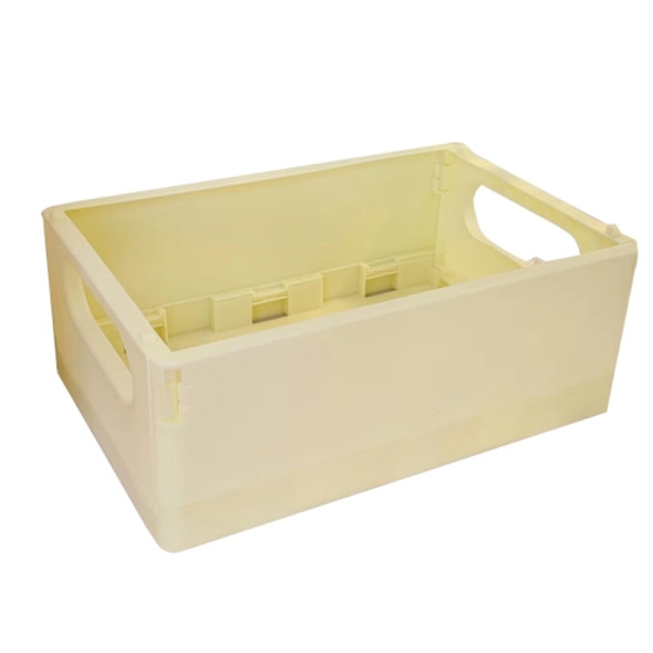 3 PCS Student Desktop Organizer Folding Plastic Storage Box, Size: Large (Light Yellow)