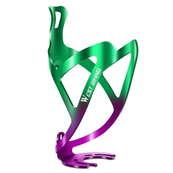 WEST BIKING Bicycle Aluminum Beverage Bottle Holder, Colour: Green Purple Gradient