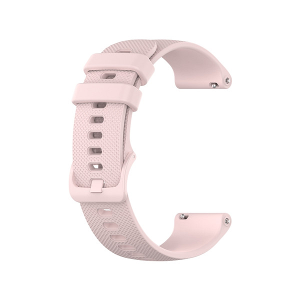 For Ticwatch E Checkered Silicone Strap(Pink)