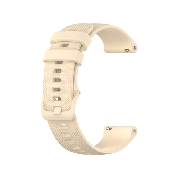 For Ticwatch Pro X Checkered Silicone Strap(Beige)