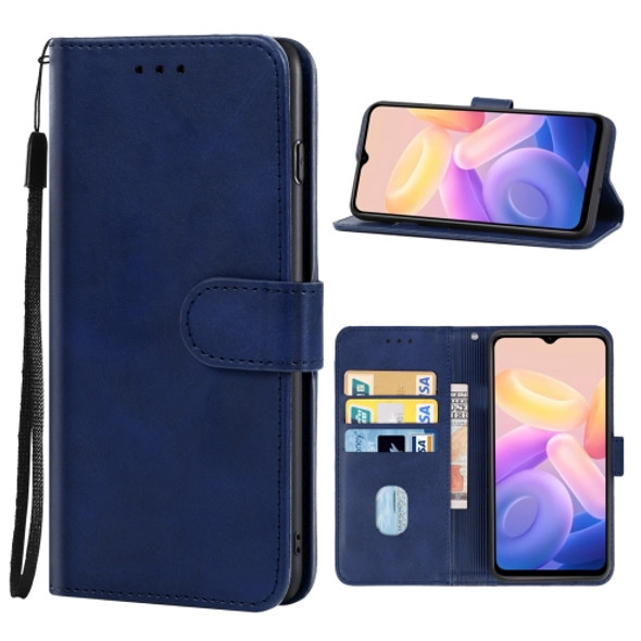 Leather Phone Case For vivo Y55s 5G(Blue)