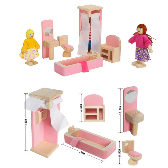 Pretend Play Mini Simulation Children Small Furniture Doll House Toy(Bathroom)