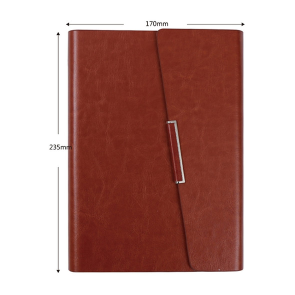 2 PCS Business Notebook Imitation Leather PU Tri-Fold Loose-Leaf Notepad, Specification: A5(Brown)