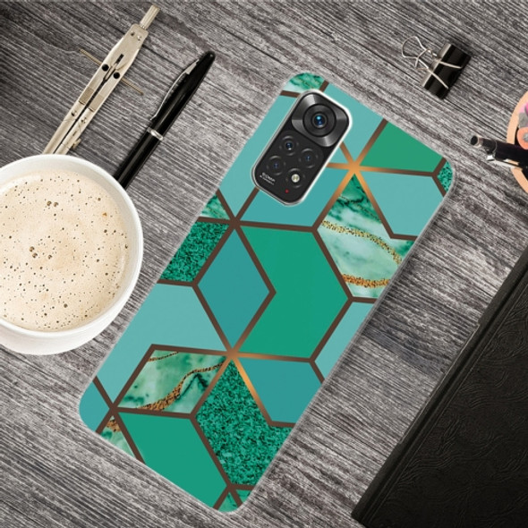 For Xiaomi Redmi Note 11 Pro 4G / 5G Global Abstract Marble Pattern TPU Phone Case(Rhombus Green)