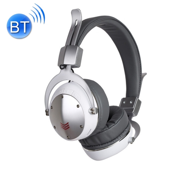MH6 Subwoofer Retractable Folding Wireless Bluetooth Headset(Silver Gray)