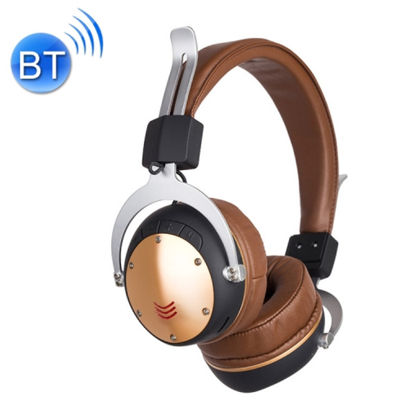 MH6 Subwoofer Retractable Folding Wireless Bluetooth Headset(Brown)