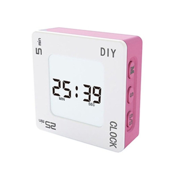 Vibrating DIY Timer Flip Alarm Time Management Timing Reminder(White Pink Plane)