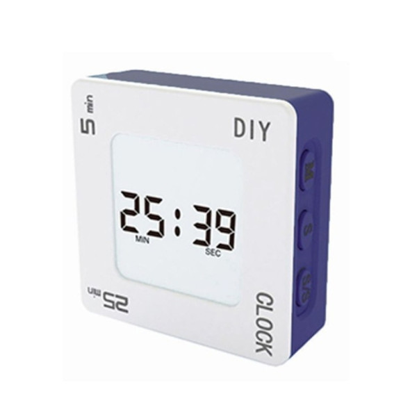 Vibrating DIY Timer Flip Alarm Time Management Timing Reminder(White Dark Blue Plane)