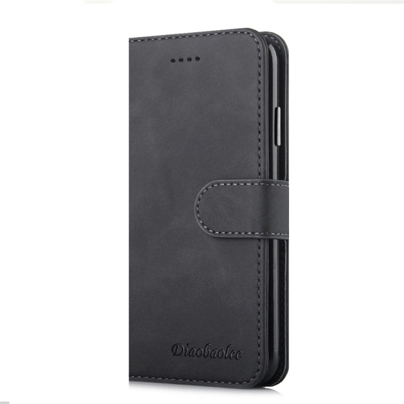 For iPhone XS Max Diaobaolee Pure Fresh Texture Horizontal Flip Leather Case, with Holder & Card Slot & Wallet & Photo Frame(Black)