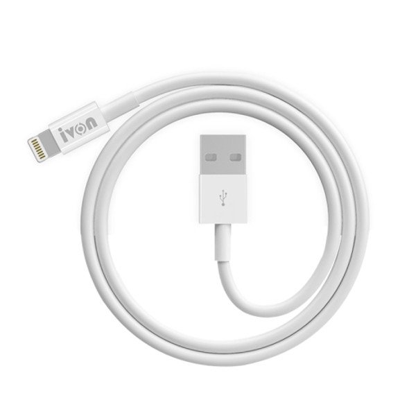 IVON CA70 8 Pin Fast Charging Data Cable, Length: 1m (White)