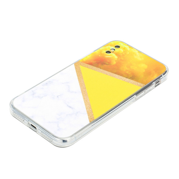 Stitching Marble TPU Phone Case For iPhone XS Max(Yellow)