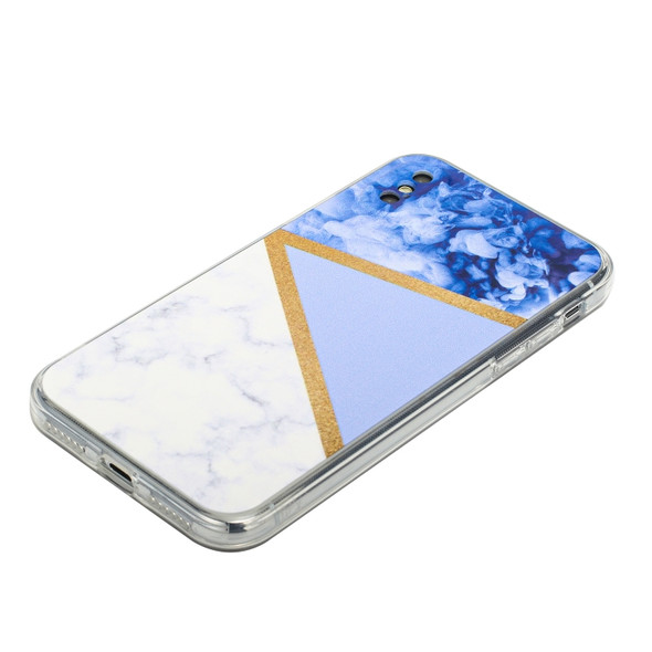 Stitching Marble TPU Phone Case For iPhone XS Max(Purple)