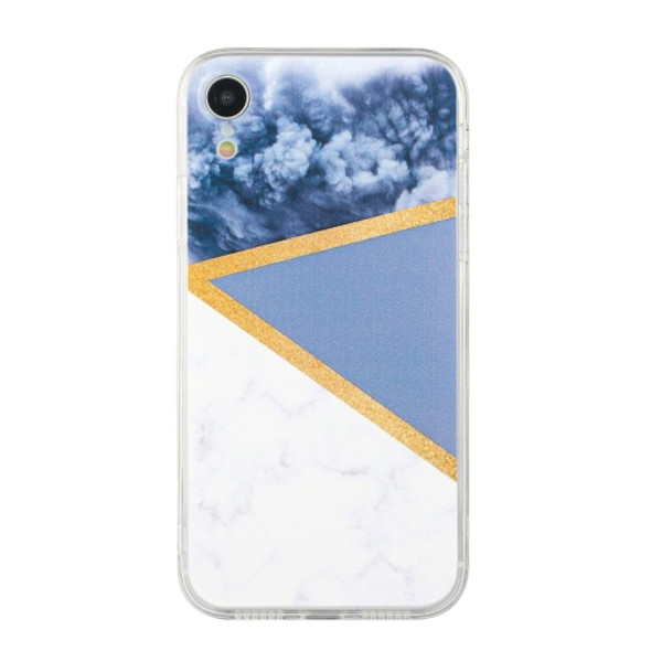 Stitching Marble TPU Phone Case For iPhone XR(Grey)