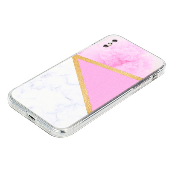 Stitching Marble TPU Phone Case For iPhone XS Max(Pink)
