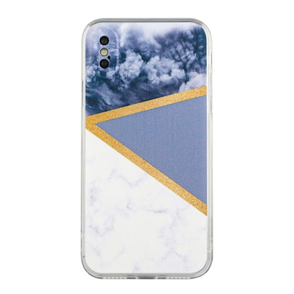 Stitching Marble TPU Phone Case For iPhone XS Max(Grey)