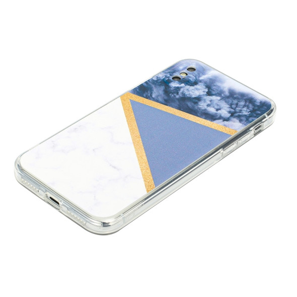 Stitching Marble TPU Phone Case For iPhone XS Max(Grey)