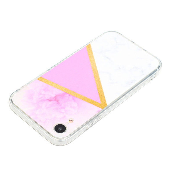 Stitching Marble TPU Phone Case For iPhone XR(Pink)