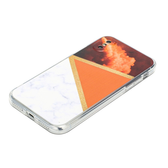 Stitching Marble TPU Phone Case For iPhone XS Max(Orange)