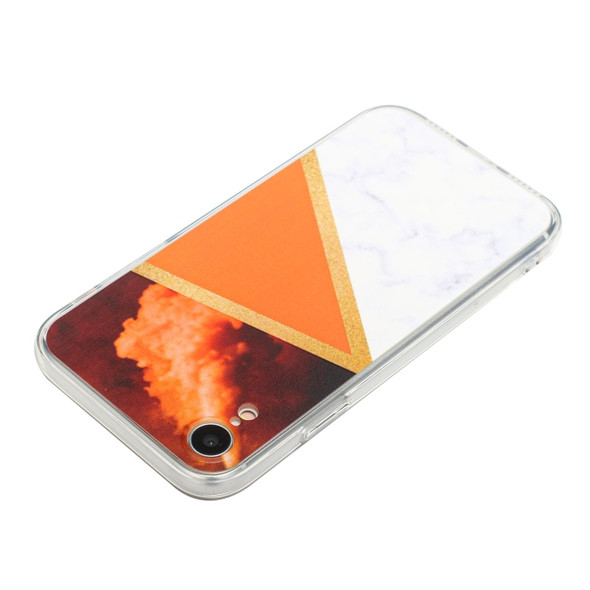 Stitching Marble TPU Phone Case For iPhone XR(Orange)