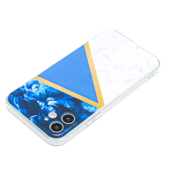 Stitching Marble TPU Phone Case For iPhone 11(Dark Blue)