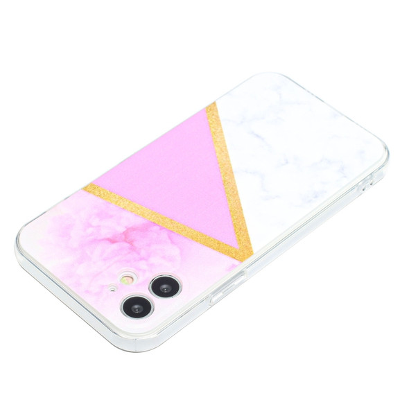 Stitching Marble TPU Phone Case For iPhone 11(Pink)