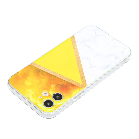 Stitching Marble TPU Phone Case For iPhone 11(Yellow)