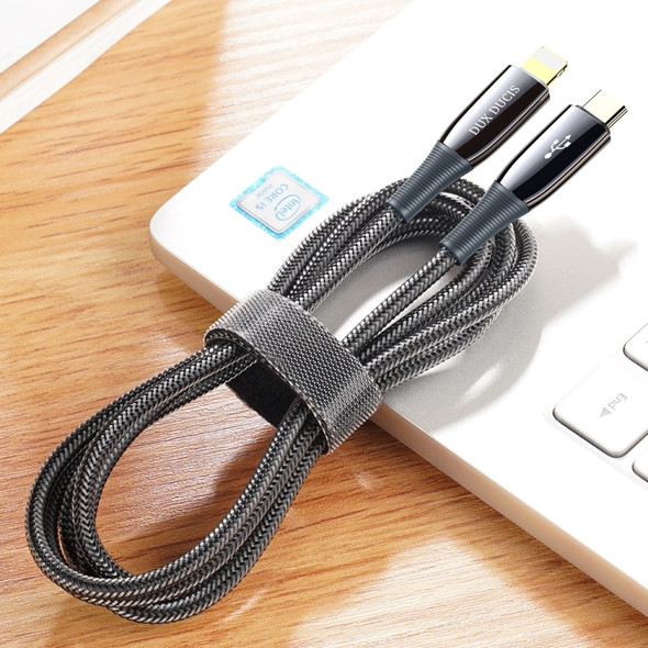 DUX DUCIS K-IV Series Type-C to 8 Pin Braided PD Fast Charging Data Cable, Length: 3m (Black)