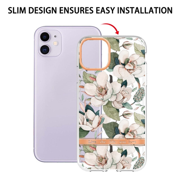 Flowers and Plants Series IMD TPU Phone Case For iPhone 11(Green Gardenia)