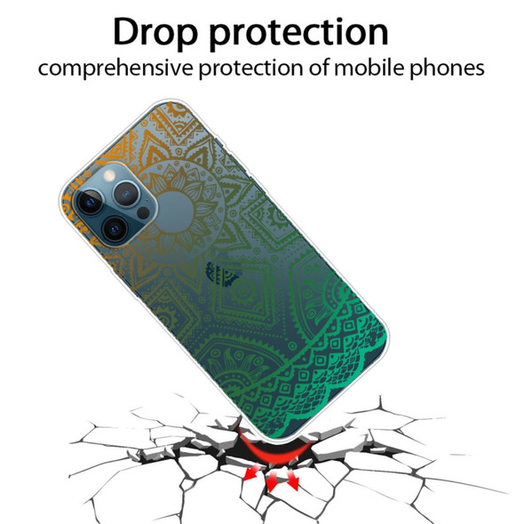 Gradient Lace Transparent TPU Phone Case For iPhone 11(Gradient Green)