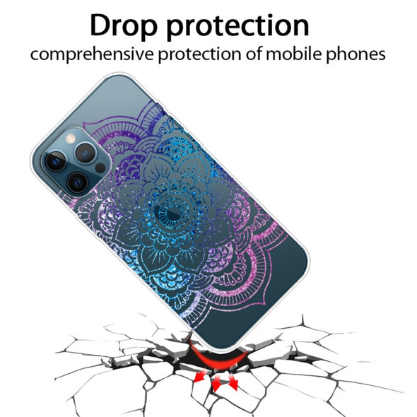 Gradient Lace Transparent TPU Phone Case For iPhone 11 Pro(Purple Blue Red)