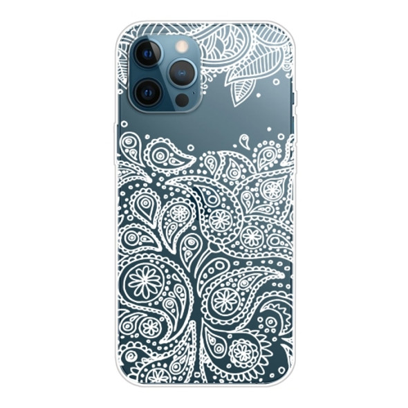 Gradient Lace Transparent TPU Phone Case For iPhone 11(White)