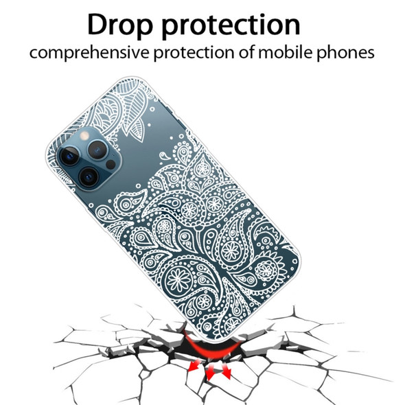 Gradient Lace Transparent TPU Phone Case For iPhone 11(White)