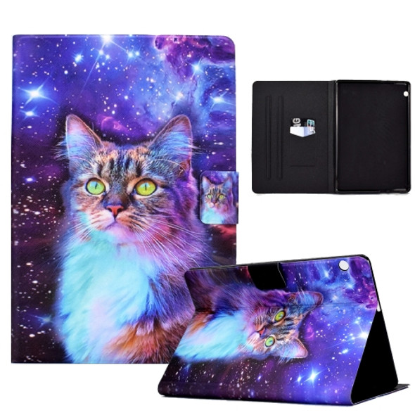 For Huawei MediaPad T3 10 Electric Pressed TPU Leather Tablet Case(Star Cat)
