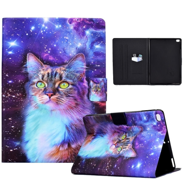 Electric Pressed TPU Leather Tablet Case For iPad 9.7 2018 / 2017(Star Cat)