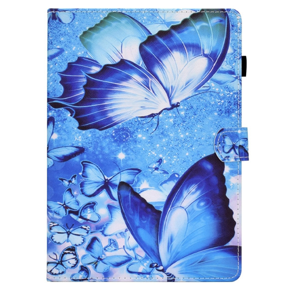 Sewing Pen Slot Leather Tablet Case For iPad 9.7 2018 & 2017(Butterflies)