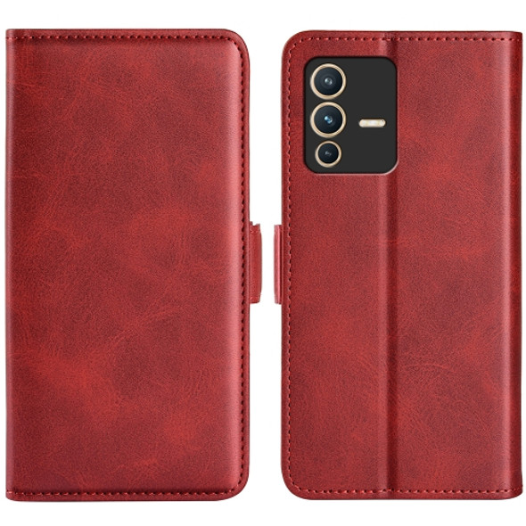 For vivo S12 Pro Dual-side Magnetic Buckle Flip Leather Phone Case(Red)