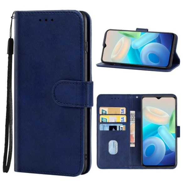 Leather Phone Case For vivo Y10(Blue)