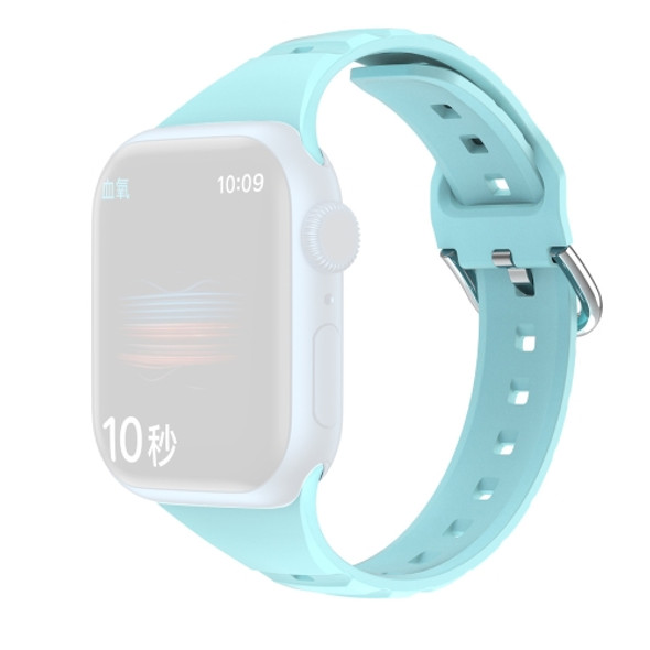 Silicone Small Waist Watchband For Apple Watch Series 7 41mm / 6&SE&5&4 40mm / 3&2&1 38mm(Light Blue)