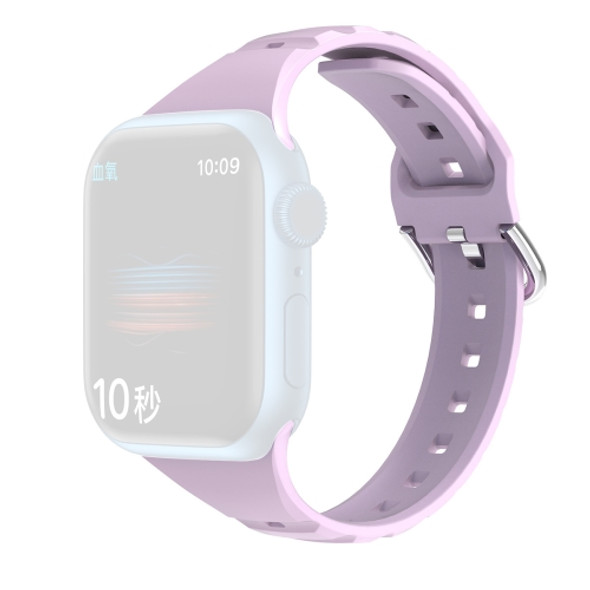 Silicone Small Waist Watchband For Apple Watch Series 7 41mm / 6&SE&5&4 40mm / 3&2&1 38mm(Lavender)