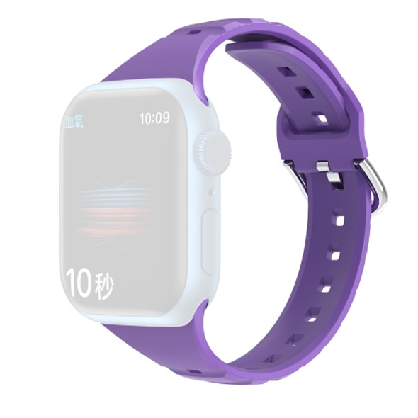 Silicone Small Waist Watchband For Apple Watch Series 7 41mm / 6&SE&5&4 40mm / 3&2&1 38mm(Purple)