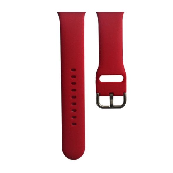 Silicone Watchband, Size: 140mm For Apple Watch Series 7 45mm / 6&SE&5&4 44mm / 3&2&1 42mm(Rose Red)